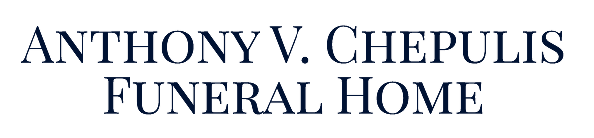 Anthony V. Chepulis Funeral Home logo in black script on a white background