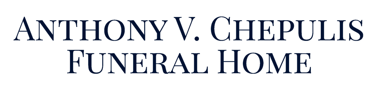 Anthony V. Chepulis Funeral Home logo in black script on a white background