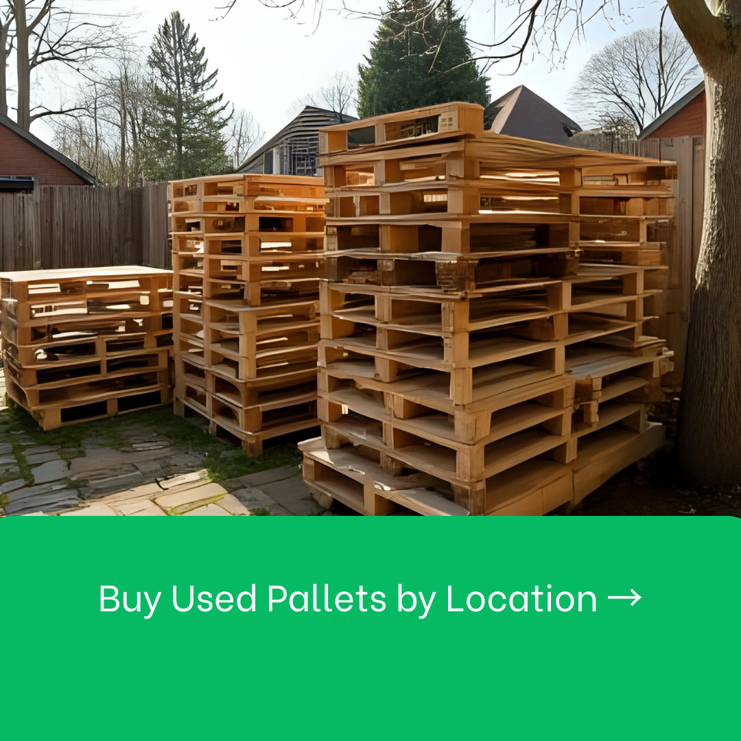 A bunch of wooden pallets are stacked on top of each other.
