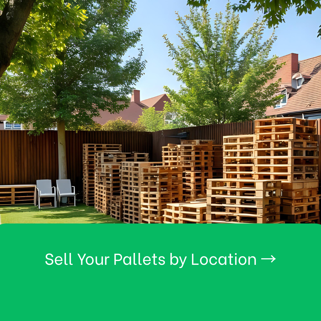 A bunch of wooden pallets are stacked on top of each other