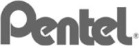 Logo Pentel in testo nero e grigio su sfondo bianco.
