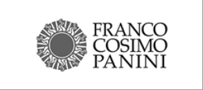 Logo Franco Cosimo Panini con emblema grigio e testo nero su sfondo bianco.