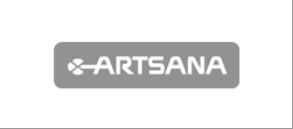 Logo ART SANA grigio in un rettangolo arrotondato.