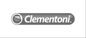 Logo Clementoni in grigio e bianco