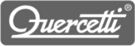 Logo Quercetti in scritta bianca su sfondo di un rettangolo arrotondato grigio scuro.