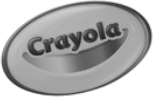 Logo Crayola in rilievo su un medaglione ovale grigio