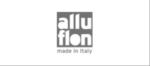 Logo Allu Fon con la scritta “made in Italy” su sfondo bianco.