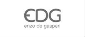 Logo EDG Enzo de Gasperi in testo grigio su sfondo bianco