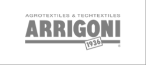 Logo ARRIGONI 1936 con la scritta “Agrotextiles & Techtextiles” in grigio