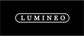 Logo LUMINEO in testo bianco all'interno di un rettangolo arrotondato su sfondo nero.