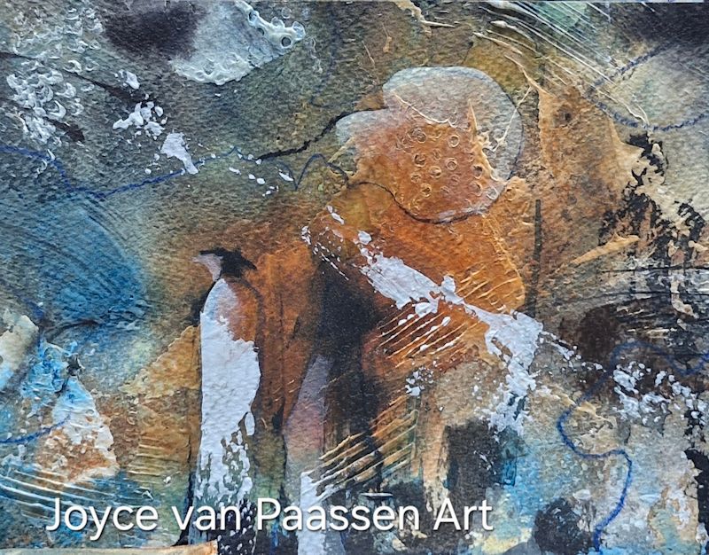Farao; Semi Abstract acrylinkt en -verf; 13x18 cm; intuitief