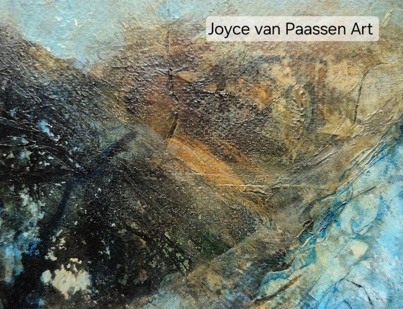 Pacific Ocean; Semi Abstract acrylinkt en -verf; 13x18 cm; intuitief