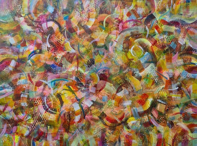Work in progres, Abstract gemengde technieken acrylverf