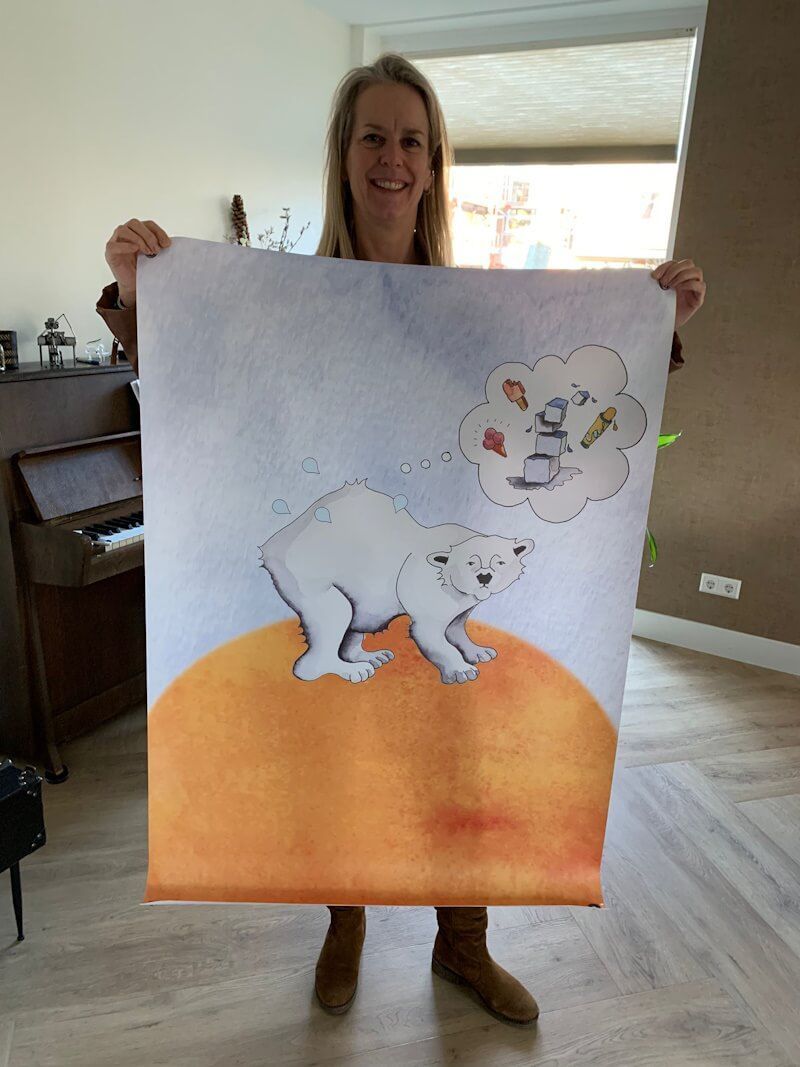 Doek behorend bij kindervoorstelling met mijn illustraties
Joyce van Paassen Art © 2024