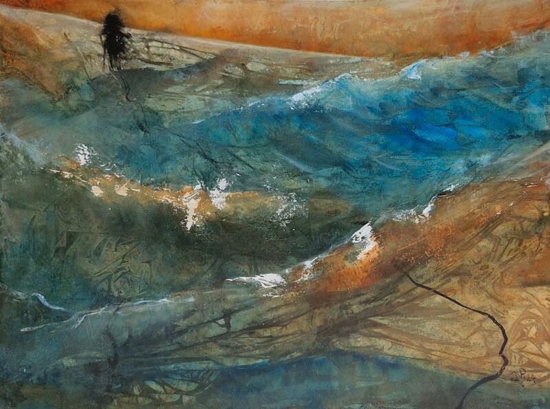 Inspiratie Pacific Ocean Canada
Abstract gemengde technieken; Acrylinkt en acrylverf
30x40 cm op acrylpapier