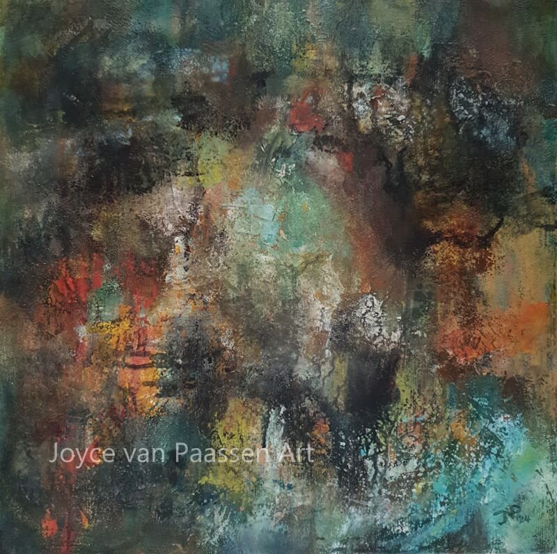 Rusted and weathered v2
Abstract gem. techn. Acrylverf in lagen met paletmes
40x40 cm houtpaneel - € 550,-