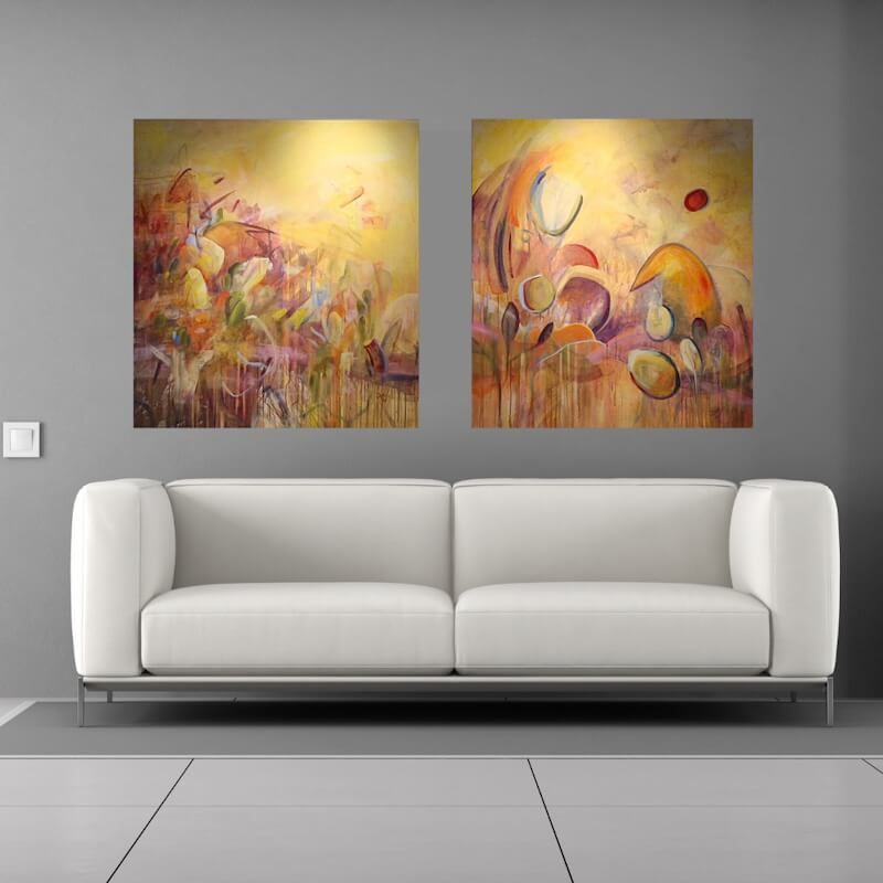 Mockup 2-luik Summer Vibes (summer walk en rest in the field; 90x100 cm elk
