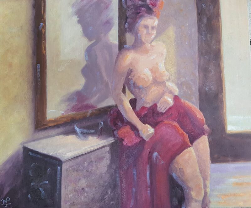 Intuïtief geschilderd
Naakt bij dressoir
60x50 cm
Olieverf op doek
€ 550
Joyce van Paassen Art © 2018