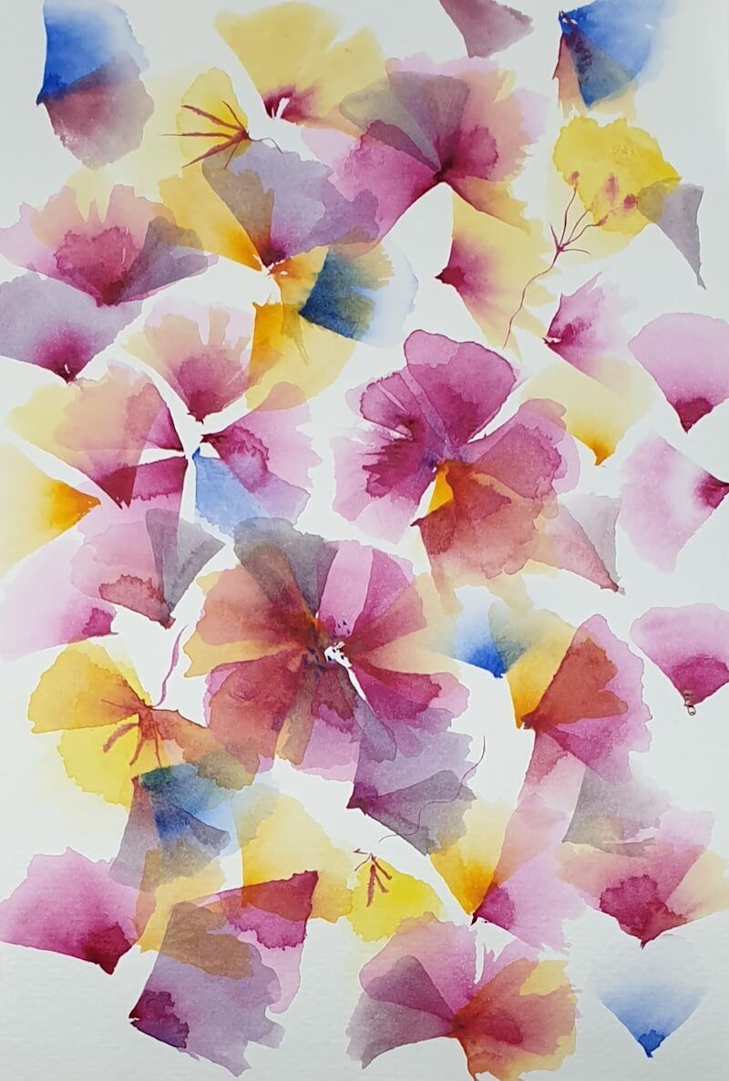 Bloemblaadjes, aquarel. 
Joyce van Paassen © 2024