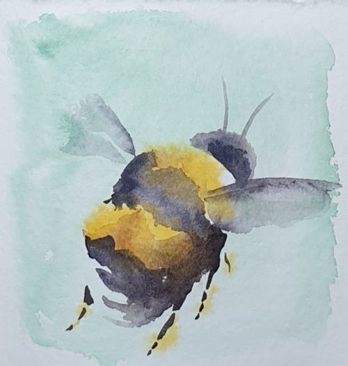 Hommel in aquarel - Joyce van Paassen Art 2023 © VERKOCHT