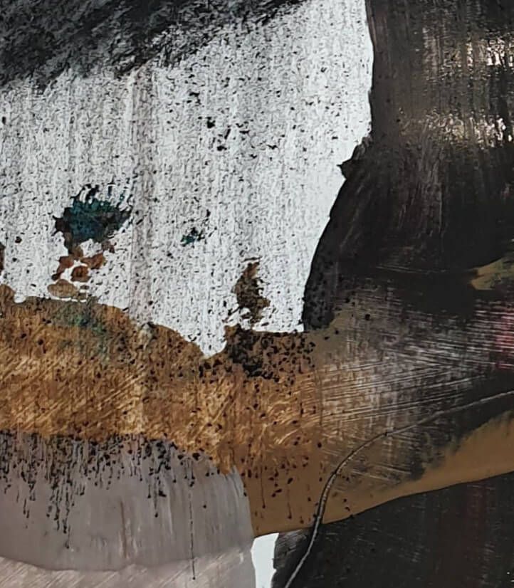 Onderzoeken van bruinen en zwarten met acryl, houtskool en inkt