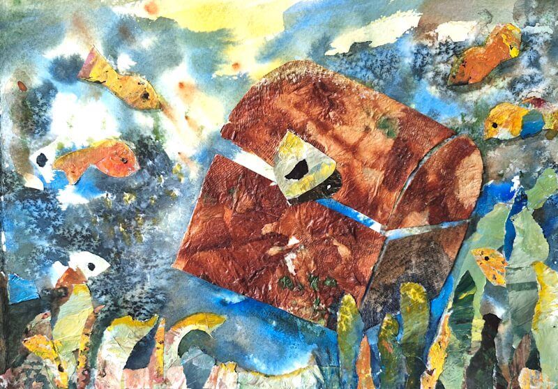 Bij het liedje Ameland maakte ik in opdracht illustraties met collagetechnieken.
Joyce van Paassen Art © 2024