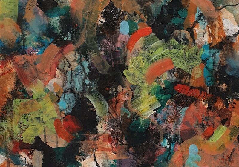 Joyce van Paassen in haar atelier aan het werk