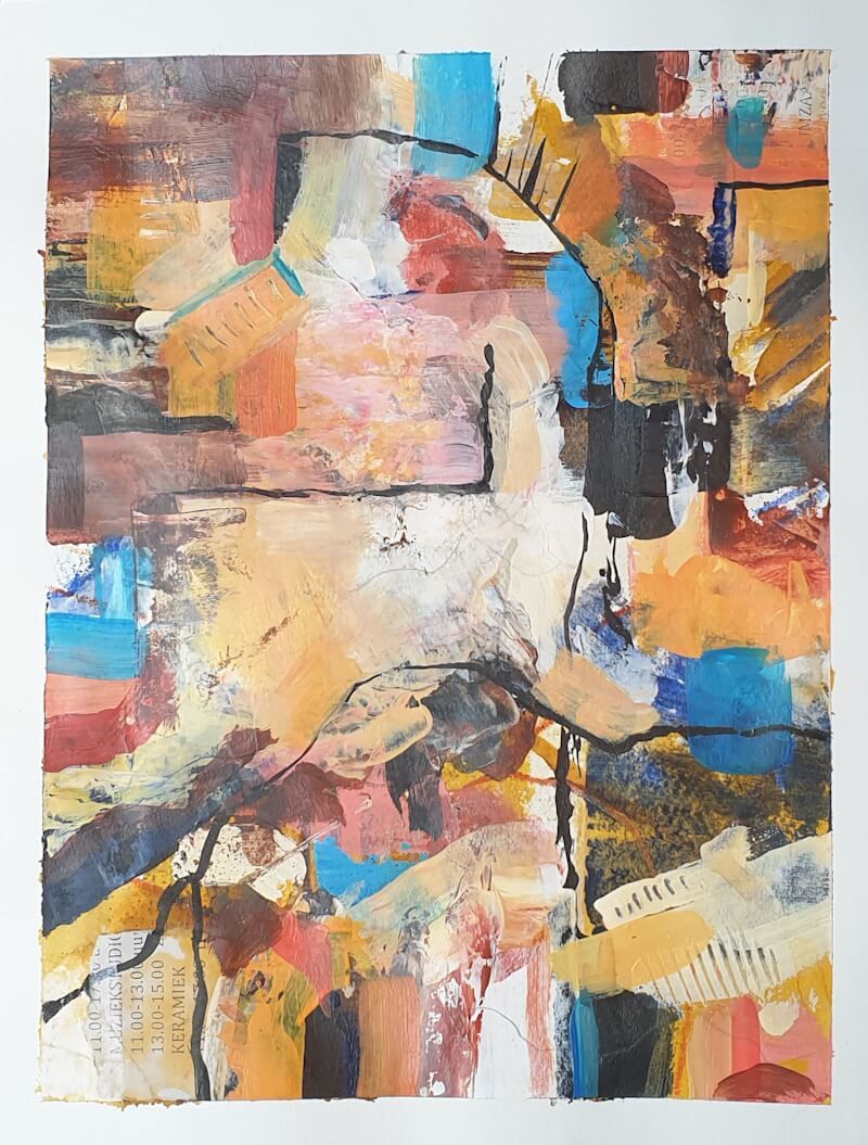 Paard-abstract intuitief - gemengde technieken, acryl, paletmes op papier
Joyce van Paassen Art © 2023