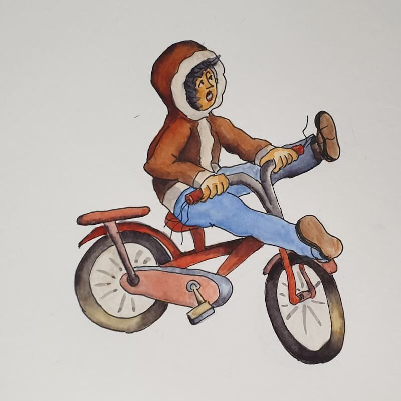 Jongen op fiets -  Joyce van Paassen Art 2021 ©