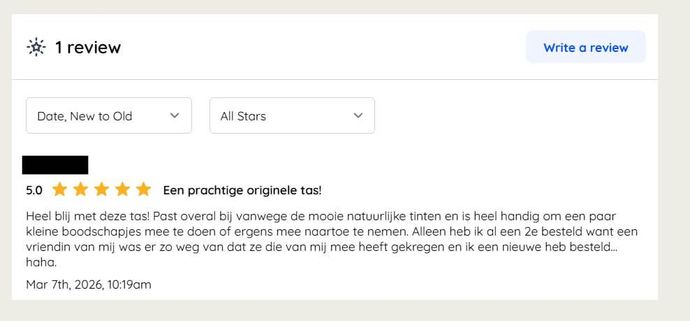 Review van een tevreden klant
