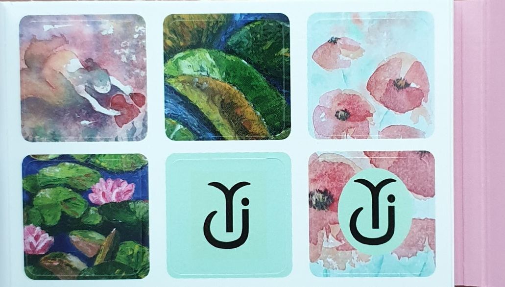 Stickertjes met mijn werk en logo