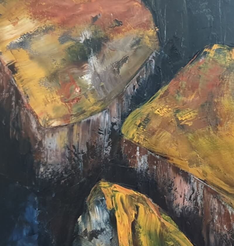 detail schilderij barsten