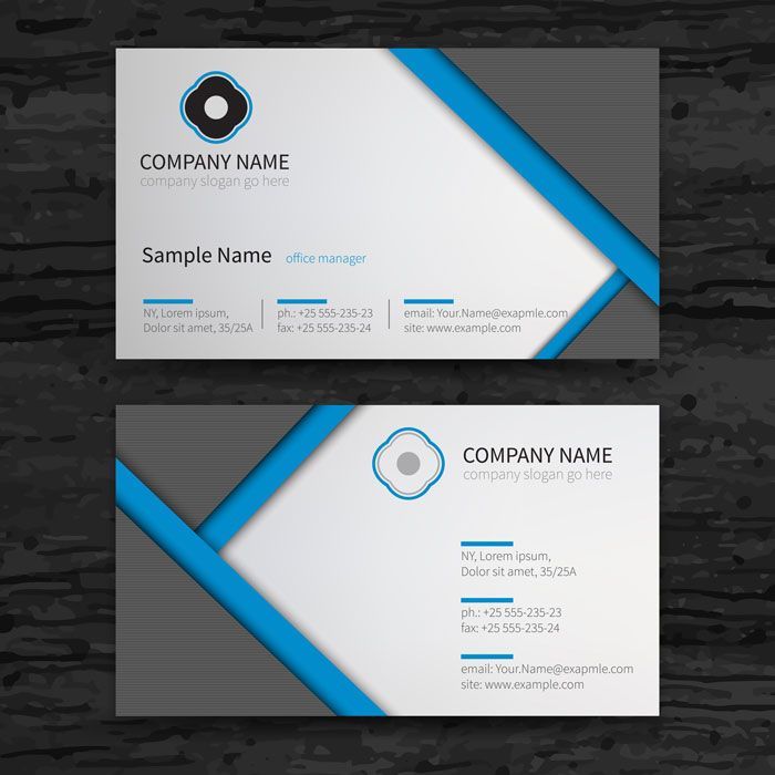 A Business Card With a Blue and White Design on a Wooden Background — Aldine Printers in Bungalow, QLD