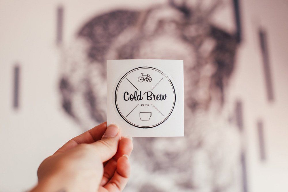 A custom sticker of a logo with Cold Brew written on it  - Aldine Printers Stickers Cairns