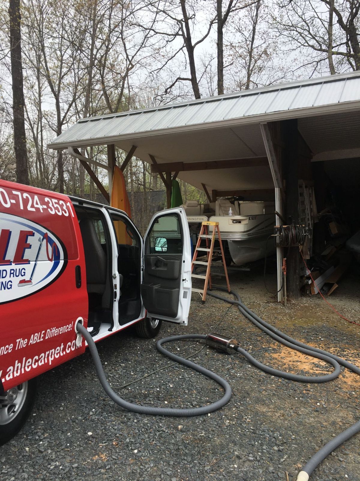 Able Carpet & Rug Cleaning Svc on the job