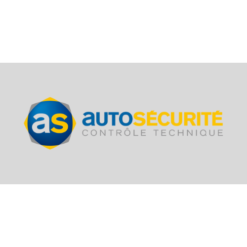 Logo for Auto Sécurité: a blue and yellow circular icon with