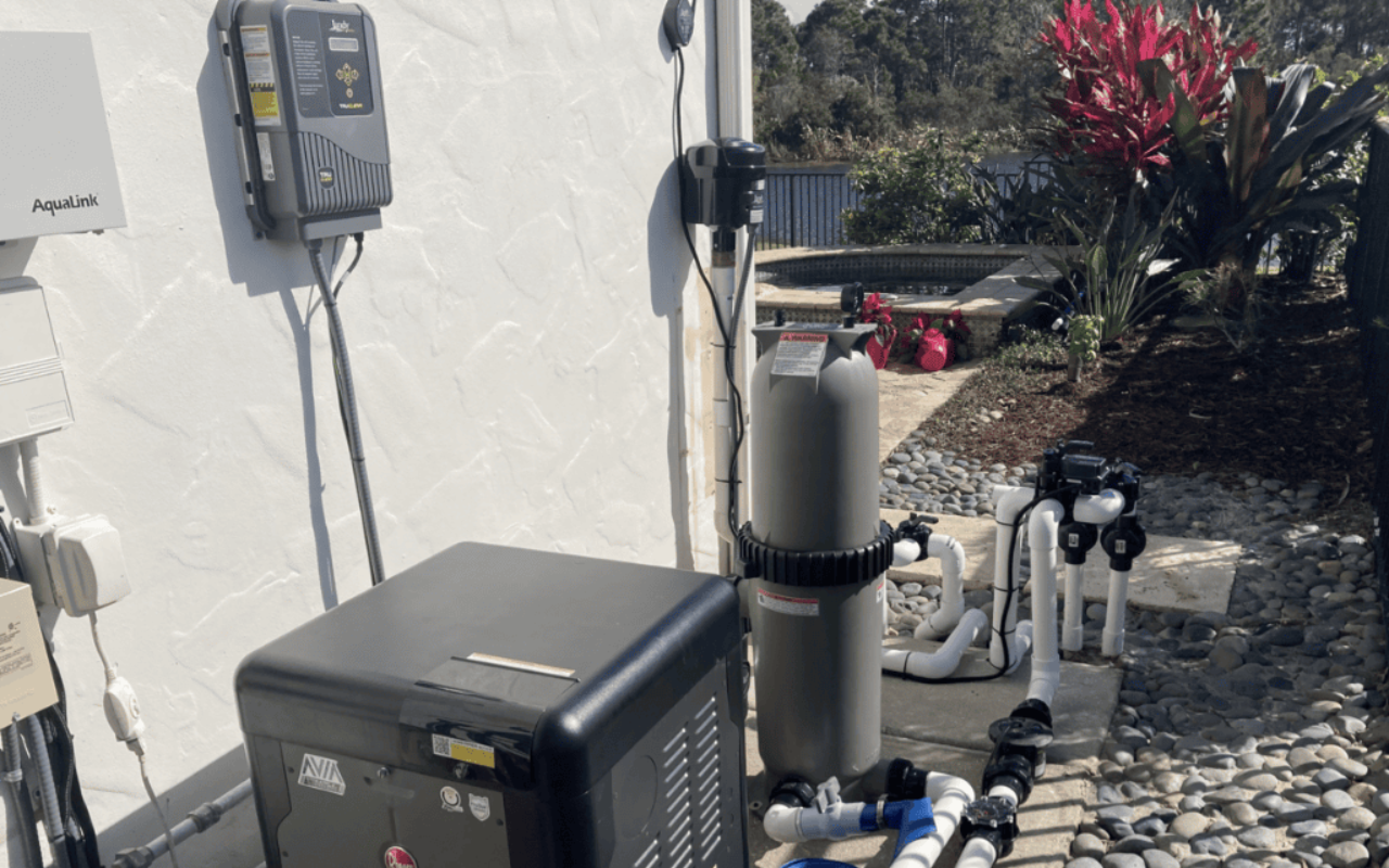 New energy-efficient pool equipment installation