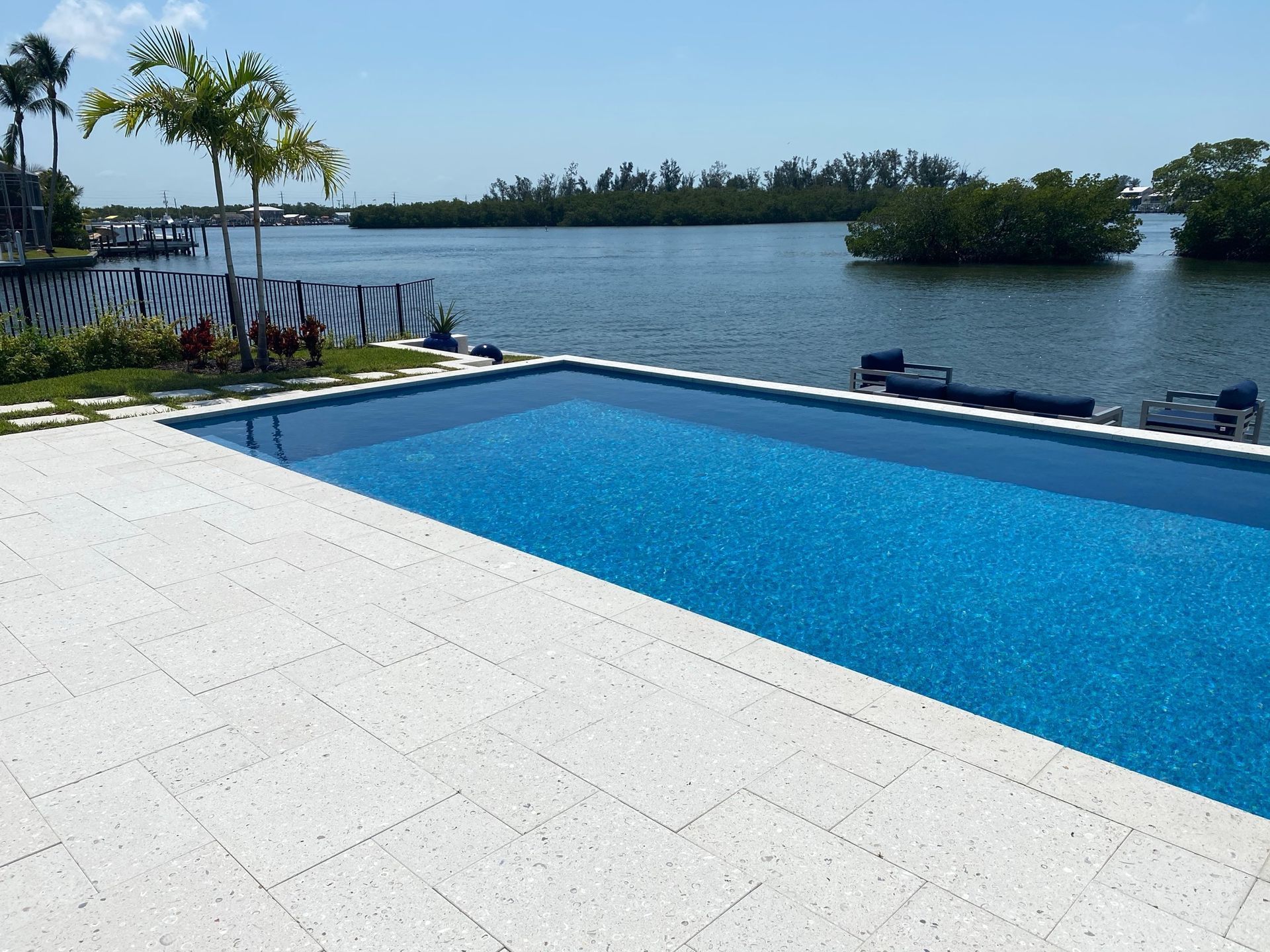 Pool renovation in progress at a Southwest Florida home