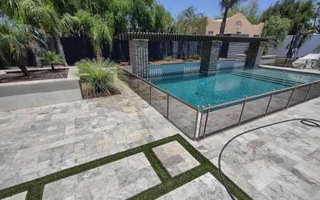 Pool safety fencing installed around a Southwest Florida pool