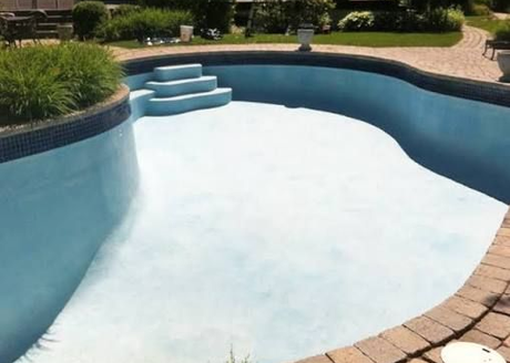 Freshly plastered pool interior