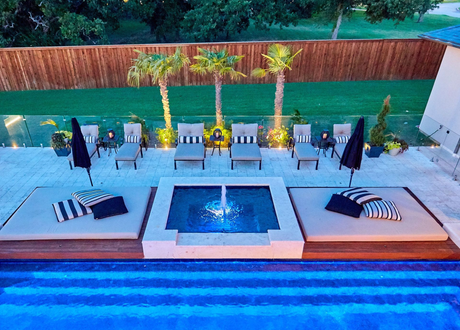 Designer custom pool with modern features