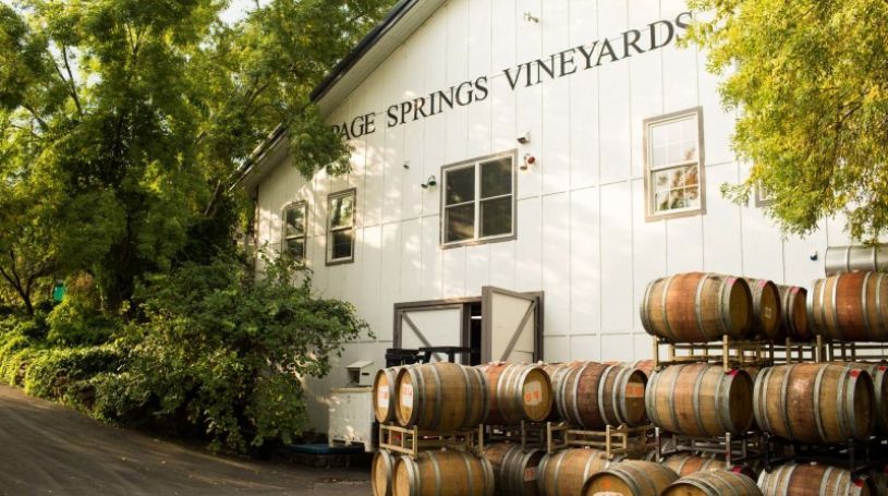 Sip on wine on the creek and soak up the beauty at Page Springs Cellars with Starlite Tours wine tasting tour.