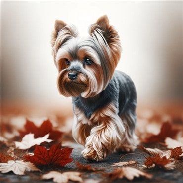 Senior Yorkshire Terrier Fall Day