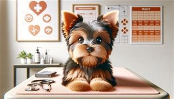 Yorkie Puppy at Vet Office