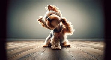 Yorkie Scratching an Itch