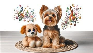 Yorkie with Companion Toy