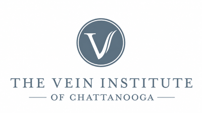 The Vein Institute of Chattanooga logo with a blue circle and white “V” emblem