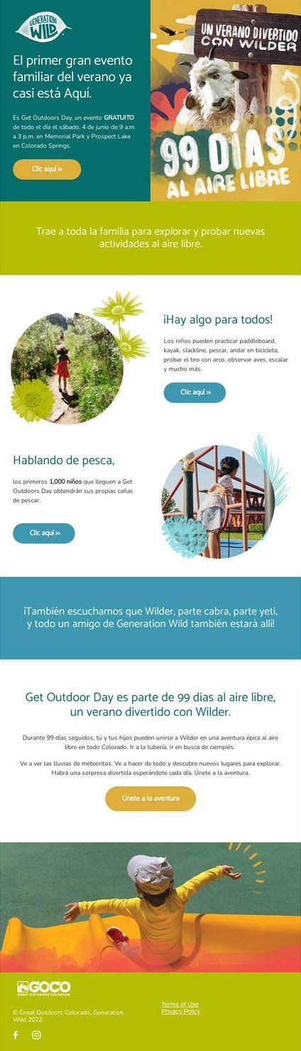 A landing page for a website with a picture of a person in a kayak.