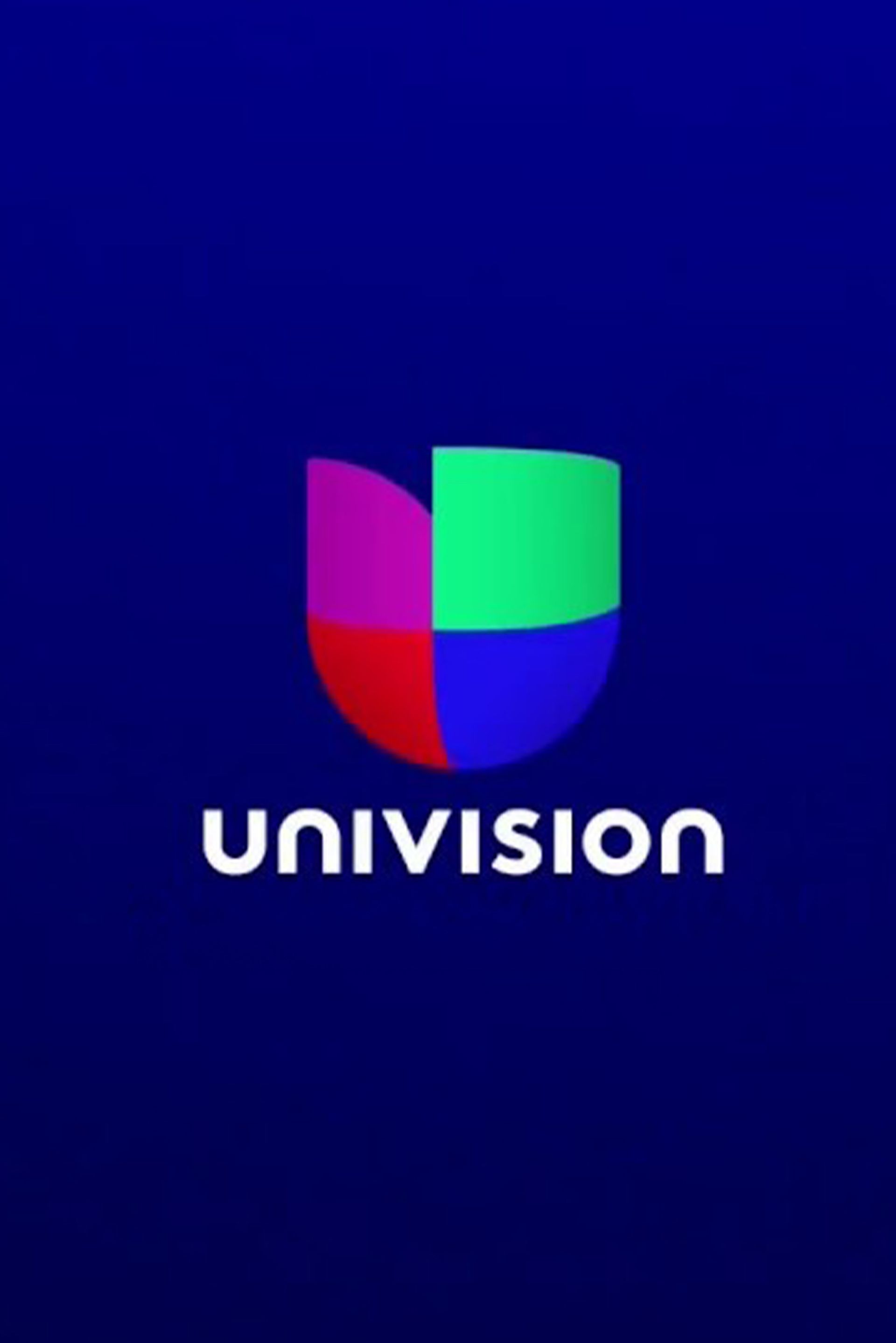 The univision logo is on a blue background.