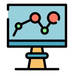 A computer monitor with a graph on it.